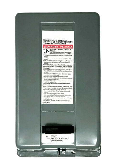 Heavy Duty Single Phase Air Compressor Magnetic Starter 7.5HP 208-240V Overload Protected Motor Control Starter Replacement For 2475N7.5 Fits Industrial Air Compressors, gray panel