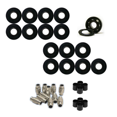 Revision Asphalt Pro Outdoor Roller Hockey Wheels 76 80 Durometer Blue 90A with Hybrid Ceramic Bearings Kit 8 Pack