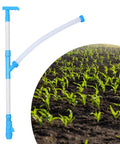 Manual Fertilizer Spreader Tool For Farm Use And Home Garden, 90cm Ergonomic PVC Handle, Easy Control, tool beside sprouting field