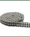 Heavy Duty 60-2 Double Row Roller Chain Kit Fits Industrial Machinery And Food Processing Plus Textile Equipment Easy Install With Connecting Links coiled on white
