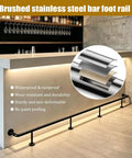 Premium Heavy Duty Black Stainless Steel Bar Foot Rail Bracket Kit, tough as nails rustproof supports for indoor outdoor use.