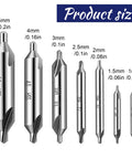 Top Shelf 7 Piece Center Drill Bit Set With 60 Degree Premium Carbon Steel Points For Dead On Precision Lathes Metal Fab And Wood Turnery Solid Grip Tool Kit 1.0 To 5.0 Mm Sizing sizes from 1mm to 5mm displayed.