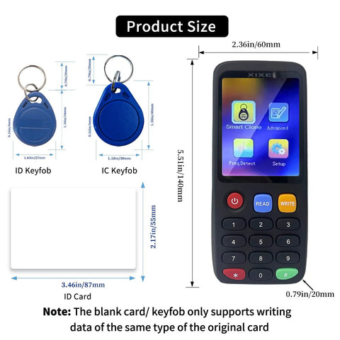 All In One RFID Reader Writer For Access Control Systems, Multi Frequency Copier For 125KHz To 13.56MHz IC Cards And Fobs, with screen and keypad