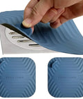 Two Pack Blue Shower Drain Cover With Tub Stopper Crafted From Bpa Free Silicone, flexible, snug fit on drain.