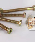 26-Piece All-In-One Baby Bed Frame Bolts And Crib Screws Hardware Replacement Kit with hex screws and crib images in background
