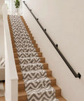 Eight Foot Wall Mount Stair Handrail Heavy Duty Steel Safety Grab Bar 500 Pound Capacity Indoor Outdoor Railing Against Stairs