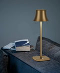 Cordless Table Lamp 2 Pack With 5000mAh Rechargeable Battery Metal USB LED Desk Light on sofa, antiqued gold finish