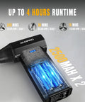 Powerful Brushless Air Duster With Rechargeable Battery, 3 Speed Electric Blower, showing runtime options and battery capacity