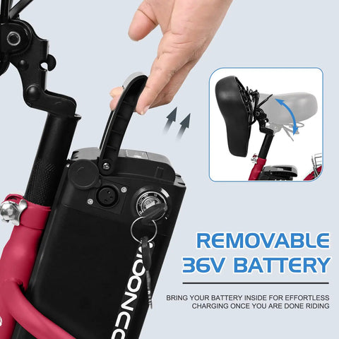 Stable Three Wheel Electric Tricycle For Adults And Seniors 350W Motor Seven Speed Easy Ride For Neighborhood Cruising Grocery Trips Comfortable Low Step Through Design removable 36V battery