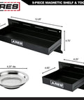 9 Piece Shelf and Tool Set With Magnetic Shelves Magnetic Tray Pick Up Tool Telescoping Mirror And Hook Set for Garage
