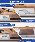 4 Piece CNC Low Profile Side Clamps Set for Milling and Engraving Machines, Beefed-Up Aluminum Lateral Edge Vise Set, Heavy-Duty 60kN Workholding Fixture for T-Slot and Perforated Tables, 3.14 by 1.14 Inch, side clamp installation on wood