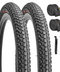 2 Pack 20x1.75 Bike Tires With Tubes And Levers For 20x1.5 1.75 1.95 Rims Durable Nylon And Rubber Tire Set For Hybrid Trail Urban BMX