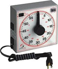 60 Minute General Purpose Timer With Dual Outlets And 6.5 Inch Dial, visible outlets and coiled cord