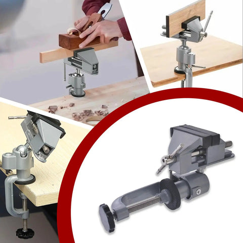 3 Inch Aluminum Swivel Table Vise with 360 Degree Rotation and 45 Degree Tilt, Heavy Duty Bench Vise for Jewelry Making