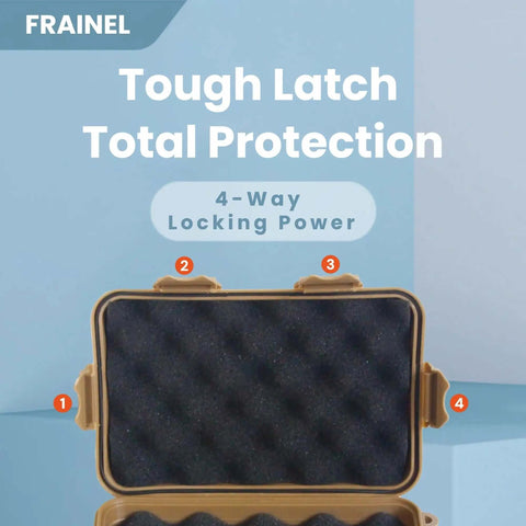 Rugged Hard Drive Case With Shockproof Foam And 4X Secure Lock For 2.5 Inch External SSDs And Backup Drives with open lid and foam.