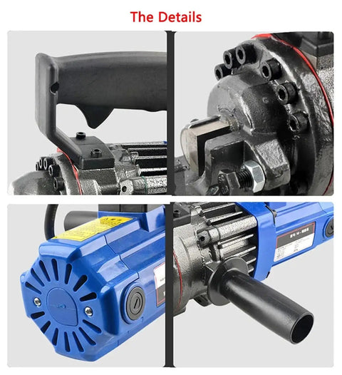 Detail view of AoXhugB Electric Rebar Bender Portable Hydraulic Steel Bar Cutter With All-Copper Motor and handles.