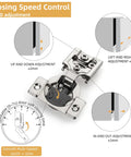 10 Pack 3/8 Inch Overlay Soft Close Hinges for Face Frame Cabinets, showing 4D adjustment features and stainless steel material