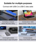 Built Tough 40Gbps M.2 NVMe SSD Enclosure With Sleek Aluminum Build And Internal Turbo Cooling Fan Holds Up To 8TB Drives moves files super quick over Thunderbolt 4 and USB4, connecting to multiple devices for versatile use.