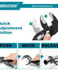 CR-V Steel Plumbing Pliers Set With Groove Joint And V-Jaw Tongue And Groove Pliers, Pipe Grips, quick adjustment button demo