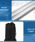 Center Console Boat Dust Cover With Oxford Cloth Waterproof Fabric in storage bag highlighting its waterproof and portable features
