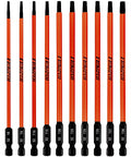 Six Inch Long Torx Bit Set T7 To T40 Magnetic Security Tamper Proof Star Bits With One Quarter Inch Hex Shank And Premium S2 Alloy Steel Construction For Impact Drills