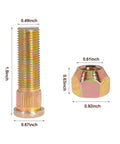 Wheel Stud Replacement Kit 8 Pack For Lazer Z AC AS CT HP LC XP XS Turf Tracer DS S X Z Series Lawn Mower Models 1-633926 1-613150 E633926 242-50 Compatible, showing a wheel stud and nut with measurements
