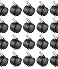 Pack Of 20 Black Nylon Swivel Caster Wheels With M6x15mm Threaded Stems For Furniture Cabinets Trolleys Silent Twin Wheel Hardware Upgrade