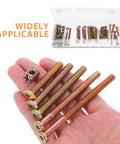 49Pc M6 Hex Socket Head Cap Screws And Barrel Nut Set, 40-80mm Lengths in hand with organizer box