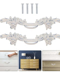 Zinc Alloy Vintage Cupboard Door Handle And Drawer Pull Ring Set In Ivory White For Wardrobe And Kitchen Cabinets Top Notch European Style Cabinet Hardware Two Piece Set with screws.