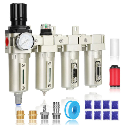 Three Quarter Inch NPT Industrial Air Dryer for compressors with Four Stage Water Separator System Auto Drain and Oil Water Separator