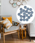 Huge Win Ultra Grip Furniture Sliders For Every Table Or Chair PTFE Floor Guard Pads To Save Hardwood While Pushing Heavy Appliances No Sweat Sticky Back Twenty Piece Set Ready To Go displayed around a chair.
