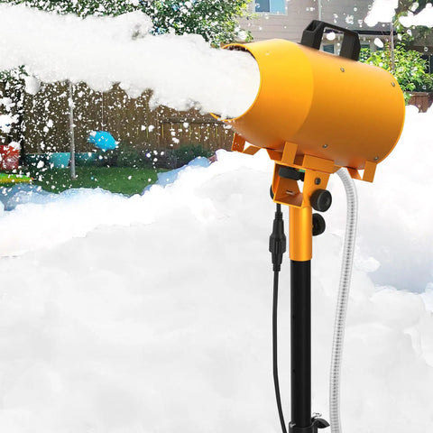 Whip Up An Insane Amount Of Froth With This Beast 1000W Outdoor Foam Party Machine spraying thick bubbles outdoors.