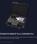 Heavy Duty Reverse Dial Indicator Shaft Alignment Tool Set Built For Those Awkwardly Tight Gearboxes And Hubs Up To 2.8 Inches, includes precision tools in a protective case.