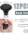 12 Pack Black Ceramic Kitchen Cabinet Knobs Set With 34mm Diameter And 30mm Height Includes Two Screw Sizes And Mini Screwdriver For Easy Install Sleek Durable Pull Handles For Cabinets And Drawers. Black ceramic cabinet knob, 34mm x 30mm, with included screws and screwdriver.