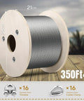 One Quarter Inch Stainless Steel Cable, 350 Feet Of Aircraft Wire Rope With Clamps And Thimbles For Your Backyard Zipline