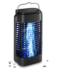 Indoor And Outdoor Bug Zapper Electric Mosquito Trap Waterproof Fly Traps Mosquito Killer For Home Backyard Garden Patio Camping Safe Eco Friendly Insect Zapper EPA Registered, showing front view with glowing grid and insects