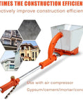 Real Deal Pneumatic Cement Sprayer With Four Hole Nozzle Boss Grade Mortar Gun showing stainless cement sprayer for efficient wall rendering.