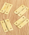 4 Pack Gunmetal Gray Decorative Hinges For Wooden Toolboxes And Jewelry Trays Rock Solid Antique Style Cupboard Hardware on wood.