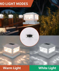 Solar Post Cap Lights Outdoor 20LM Waterproof Fence Cap Lights With 2 Modes Easy Install illuminated in garden setting