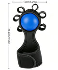 Finger Grip Strength Ball for Stronger Hands and Everyday Grip Training with blue ball and black finger loops