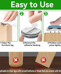 Installation steps for Chair Leg Floor Protectors For Wooden Chairs, Nail On Sliders That Stay Put, 16 Pack.