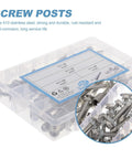 100 Pc Socket Head Stainless Steel Screws Assortment Kit with rust-resistant hex socket screws in transparent box for ceiling repair