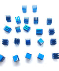 Easy No Fuss Passive Cooling Heatsink Kit With Thermal Conductive Tape, 22 blue aluminum heatsinks for 3D printer controllers