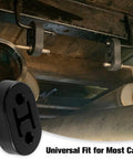 Beefed Up Rubber Exhaust Hanger For Muffler And Tailpipe, installed view, 2 Holes 0.47 Inch, EPDM, black, universal fit for most cars
