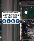 Aluminum Safety Sign 8 By 12 Inch Must Wear PPE On This Site Warning For Construction Sites Industrial Shops Warehouses And Factories Durable Weatherproof Sign