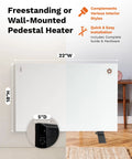 Convection Panel Space Heater With Thermostat And Dual 450 And 900 Watt Settings 22 By 18 Inch Wall Mount Kit