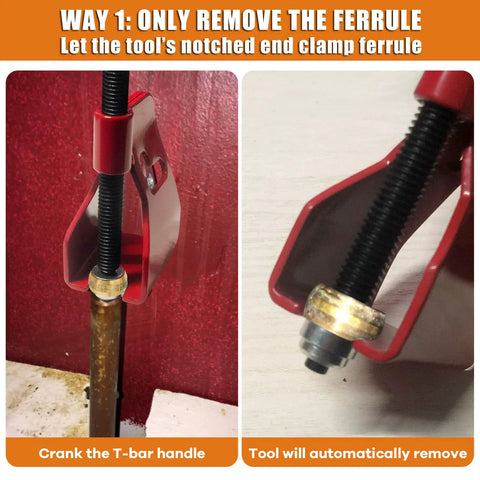 Compression Sleeve Puller For Half Inch Copper Pipe Easy Ferrule And Nut Removal Tool demonstrating ferrule removal