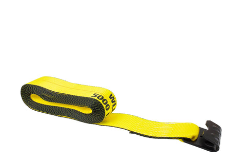 Two Pack 3 Inch By 30 Foot Ratchet Tie Down Straps With Flat Hooks Yellow Heavy Duty Construction 5000 Lb Working Load Limit
