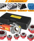 Hella Powerful 2300W Heavy Duty Electric Pipe Threader With Six Quick Change Dies for Galvanized Steel and Iron Pipes