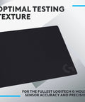 Cloth Gaming Mouse Pad With Moderate Friction For Precise Sensor Tracking Non Slip Mat For Mac And PC, black with text overlay